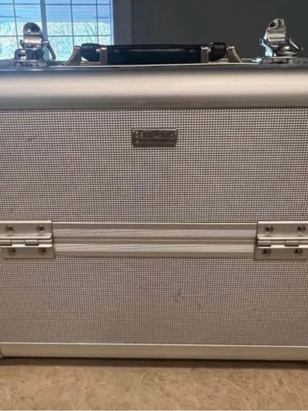 Sephora Silver Makeup Train Case with Handle